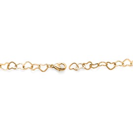 Gem Stone King Rolo Heart Link Chain Anklet Bracelet For Women | 5MM Width | Adjustable Up to 10 Inch