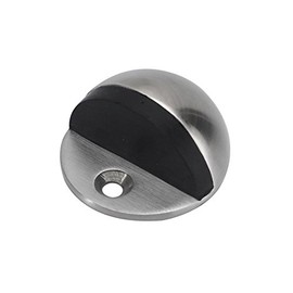 TaleeMall Half Moon Oval Floor Door Stop-Solid Stainless Steel Door Stopper and Rubber Bumper (1 Pcs)
