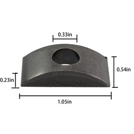 Caishun 12PCS M8x1inch Black Solid Iron Half Moon Nut Furniture Connecting Part Spacer for Wooden Railings and Connecting Furniture