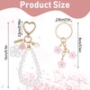 Yuanan Pearl Wristlet Keychain, Flower Charms Keychain Wristlet for Women,