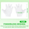 4 pares de guantes de algodón sin dedos, guantes blancos