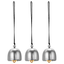 PATIKIL Pack of 3 Wind Chimes, Hanging Bells Temple Bells Retro Outdoor Hanging Metal Chinese Wind Chime Round for Outdoor Garden Camping, Silver Black