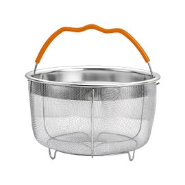 REDANT Steamer Basket for Instant Pot Accessories 6 & 8 Qt - Stainless Steel Mesh Strainer and Colander for Kitchen - Vegetable Steamer Insert with Handle for Cooking Broccoli, Eggs, Pasta - Silver