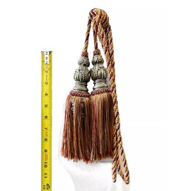 BDD Single Double Drapery Tassel Tieback  - red & orange - CRV