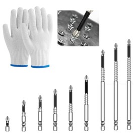 XdealCozyxc 9 Pcs High Magnetic Screwdriver Drill Bit Set, Anti Slip High-Magnetic Drill Bits for 25 50 65 70 75 90 100 120 150mm