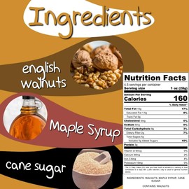 Crazy Go Nuts Walnuts Maple - Glazed Walnuts, Healthy Snacks, Vegan, Low Carb, Gluten Free, Superfood - Natural, Non-GMO, ALA, Omega 3 Fatty Acids, Good Fats, and Antioxidants - 4.5 Oz, 3-Pack