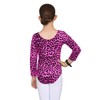 Hamishkane Kids Girls Long Sleeves Round Neck Leopard Print Gymnastics