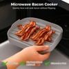 2 Pcs Microwave Bacon Cookers, Silicone Bacon Trays for Microwave
