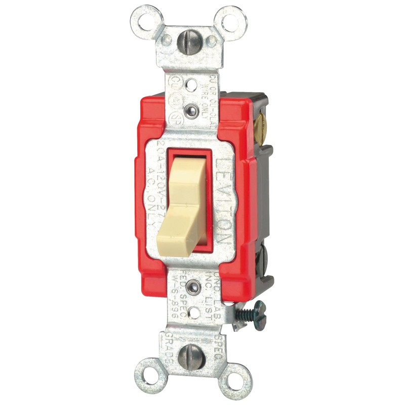 Leviton 20-Amp, 120/277-Volt, Toggle 3-Way AC Quiet Switch, Extra Heavy