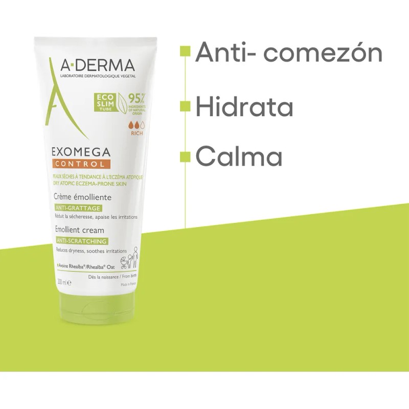 Crema Emoliente Exomega Control A-Derma 200 ml Piel Seca Diario