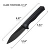 Petrified fish PF818 Cuchillo Plegable 3.54 inch Cuchilla de Black