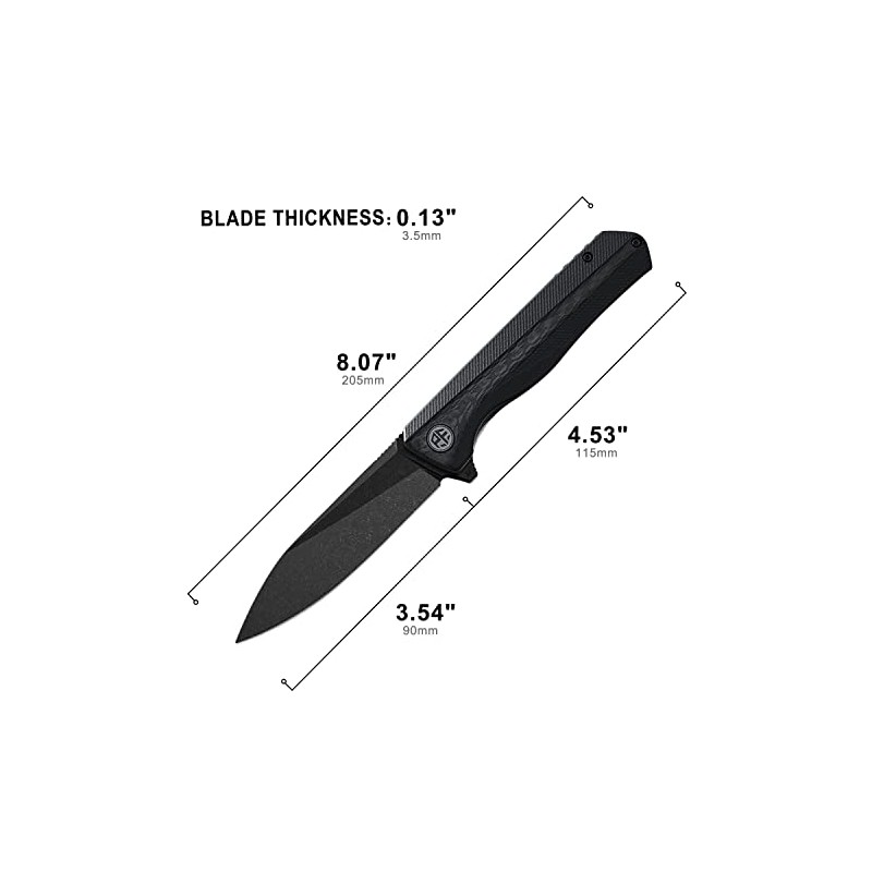 Petrified fish PF818 Cuchillo Plegable 3.54 inch Cuchilla de Black