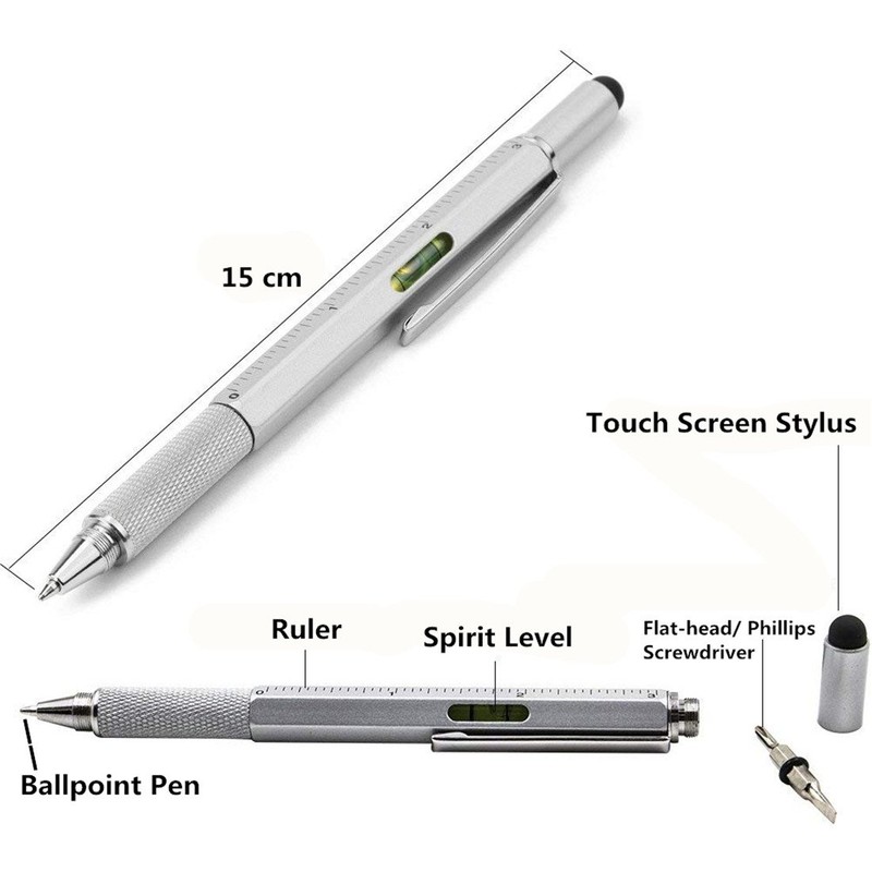 Multifunction Tool Pen, 6 in 1 Tool with Ballpoint Pen,