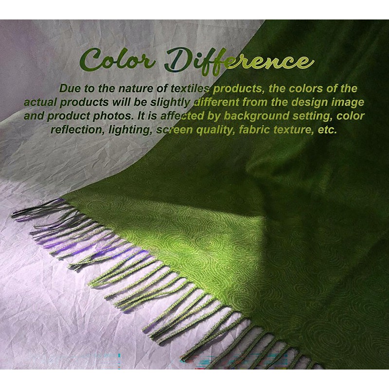 GFM Mosaic Flower Design Pashmina Style Scarf (FRL1), .S11-Lhr-Green