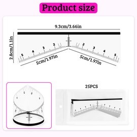 BAMTTOO Eyebrow Ruler Sticker 25PCS Eyebrow Mapping Shaping Sticker Stencil Microblading Measure Tool Brow Shape Design Transparent Positioning Sticker Eyebrow Tattoo Supplies