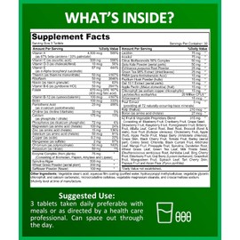 Potent Garden Multivitamin Supplement, 42 Fruits & Vegetables Whole Food multivitamin - for Men & Women Plus Probiotic, Vegan & Non-GMO, Supports Energy, Metabolism & Immune System- 90 Caps, 3 Daily