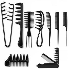 9PCS Hair Styling Comb Set Men, with Texture Comb and Styling Comb, Texture Comb Set, Portable Grooming Solutions for All Hair Types, Men's Daily Styling and Travel Essentials