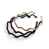 VINGTAINE HK-217-BK Wave Line Velour Headband Thin Simple Autumn Winter
