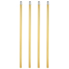 PATIKIL Threaded Extension Rod, 4 Sets 12" M10 x 1mm Fine Thread Lamp Pipe with Lamp Pipe Nipples for Pendant Light Island Lighting Chandeliers Stems, Gold Tone