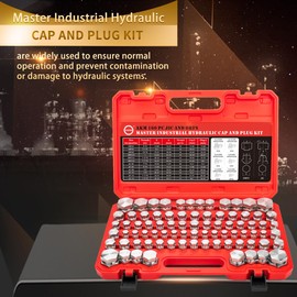 AKM 160 PC JIC and ORFS Master Industrial Hydraulic Cap and Plug Hose Tube and Pipe Fitting Kit Cap and Plug Kit Precision Threading in ORFS and 37° Dash Sizes 4 6 8 10 12 16