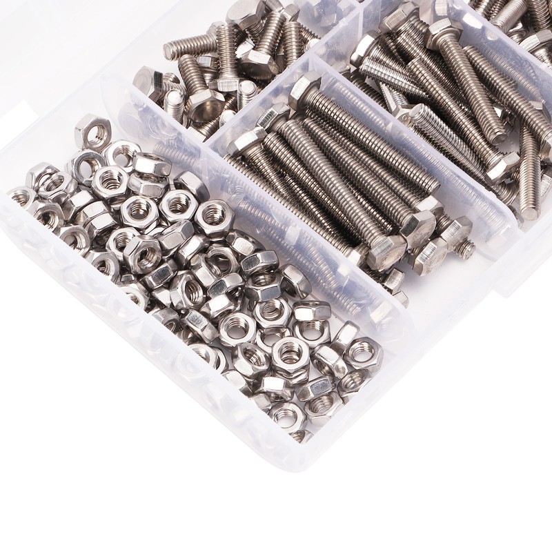 200PCS Hex Bolts Screw 304 Stainless Steel Anti Oxidation Metric