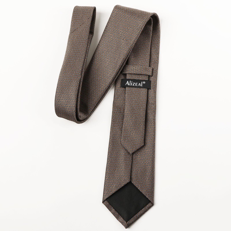 Alizeal Mens 3.15inches Geometrical Pattern Tie with Pocket Square Set,