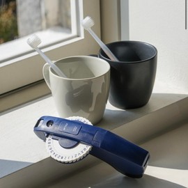 Motex Embossing Label Maker, Labeling Tool, Old School Label Maker, for Manual Label Embossing- E-404 (Dark Blue)