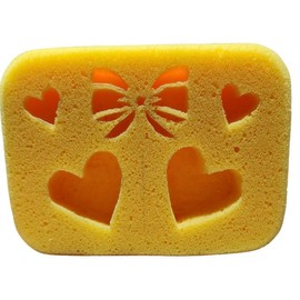 Hearts and Bow Butter Sponge Design 7.5x5.5x2 in. ASMR Squeeze Therapy