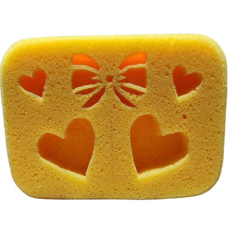 Hearts and Bow Butter Sponge Design 7.5x5.5x2 in. ASMR Squeeze