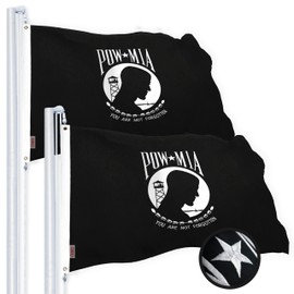 G128 POW MIA Flag 4x6 FT 2-Pack Embroidered Spun Polyester