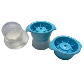 ProudCo - 2X Moldes de silicona para esfera de hielo - Bola redonda de fusión lenta - Para cóctel, whisky y bebida - hielo redondo de 6 cm - (Azules)