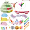 UPSKY 24 PCS Cat Toys, 3-Level Turntable Kitten Toys Set,
