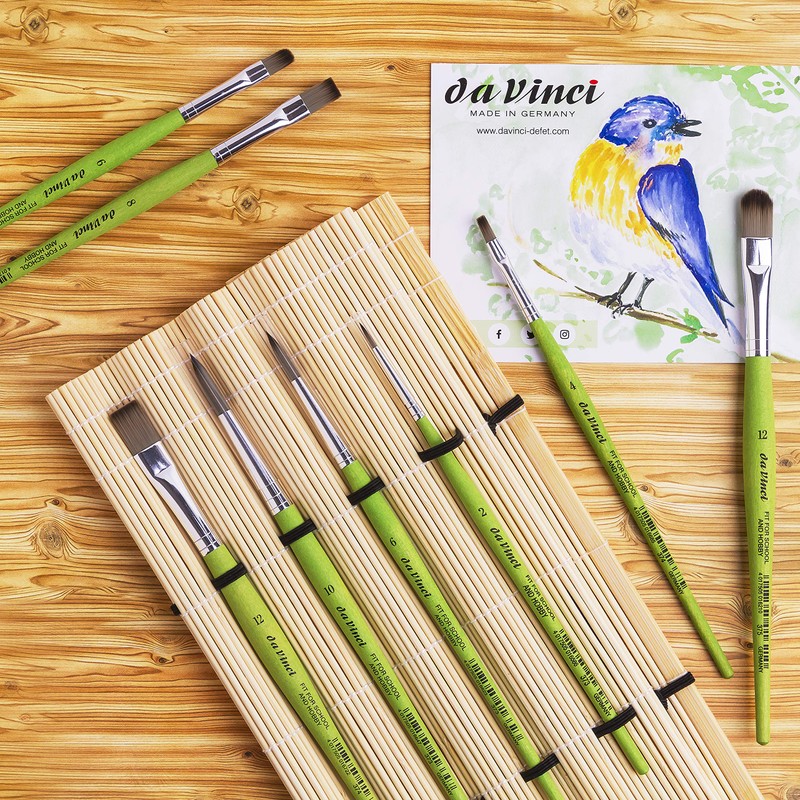 Da Vinci FIT Brush in Bamboo Mat, Green, kurzstielig