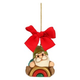 THUN, Oliver Gnome with Rainbow Ceramic Hand Decorated Maxi Version Magic Forest Line Christmas Decoration 6 x 5 x 6.8 cm H