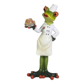 ICE ARMOR 7" H Frog Chef Serving Figurine Statue Decoration Office Desk/Home/Living Room/Table Decor, Perfect House Warming Gifts for New Home