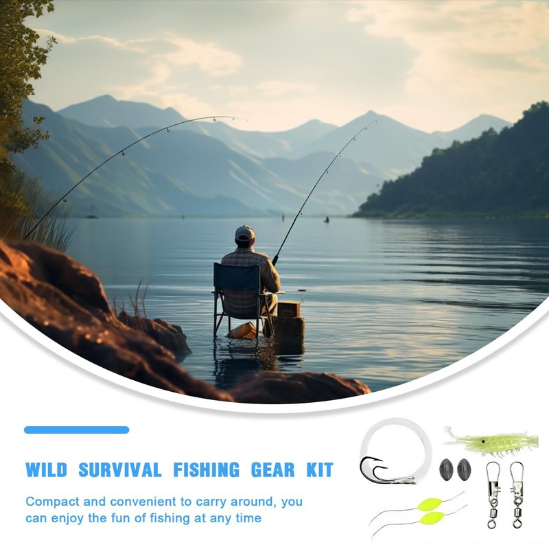 XBFOCNH Compact Fishing Set for Camper, Hiker, Hiking, Camping, Backpacking,