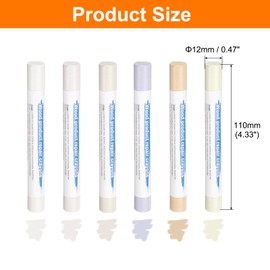 HARFINGTON Wood Filler Sticks 6 Colors Wooden Wax Touch Up Furniture Repair Crayons for Times Fabric, Wood, Titanium White, Light Taupe, White, Milk White