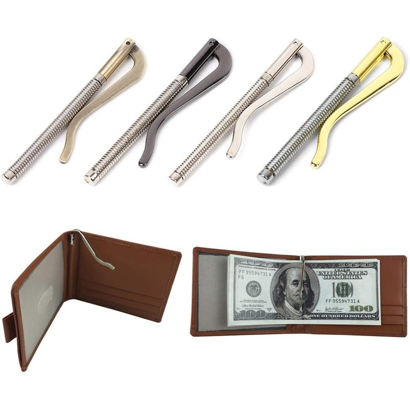 1Pcs Black Metal Bifold Money Clip Bar Wallet Replace Parts