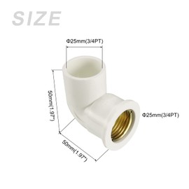 METALLIXITY PVC Pipe Fitting, (3/4 PT), 90 Degree Female Thread Elbow Fittings Furniture Connector - for Water Supplies Build, Garden Shelf Greenhouse, White