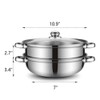 Steamer Pot for Cooking 11 inch Steamer Pot, 2-tier Multipurpose