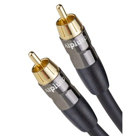 Alpluto Subwoofer Cable - RCA to RCA Audio Cable, Dual Shielded with Gold Plated Connectors - Black (20FT)