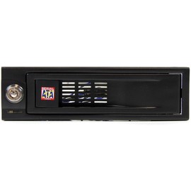 StarTech HSB100SATBK Rack Móvil Aluminio Hot Swap para Disco Duro HDD SATA de 3,5" s Bandeja Removible para Bahía 5,25", Mobile Cajón