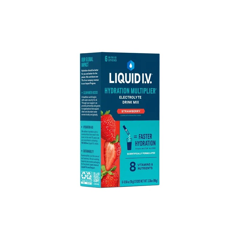 Liquid I.v. Bebida De Hidratación, Fresa, 6 Unidades