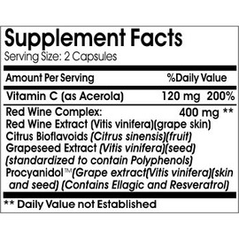 Red Wine Extract Complex // 180 Capsules // Pure // by PureControl Supplements