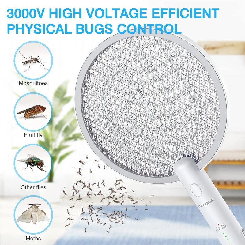 PALONE Electric Fly Swatter Racket 2 Pack, USB Rechargeable Mosiller