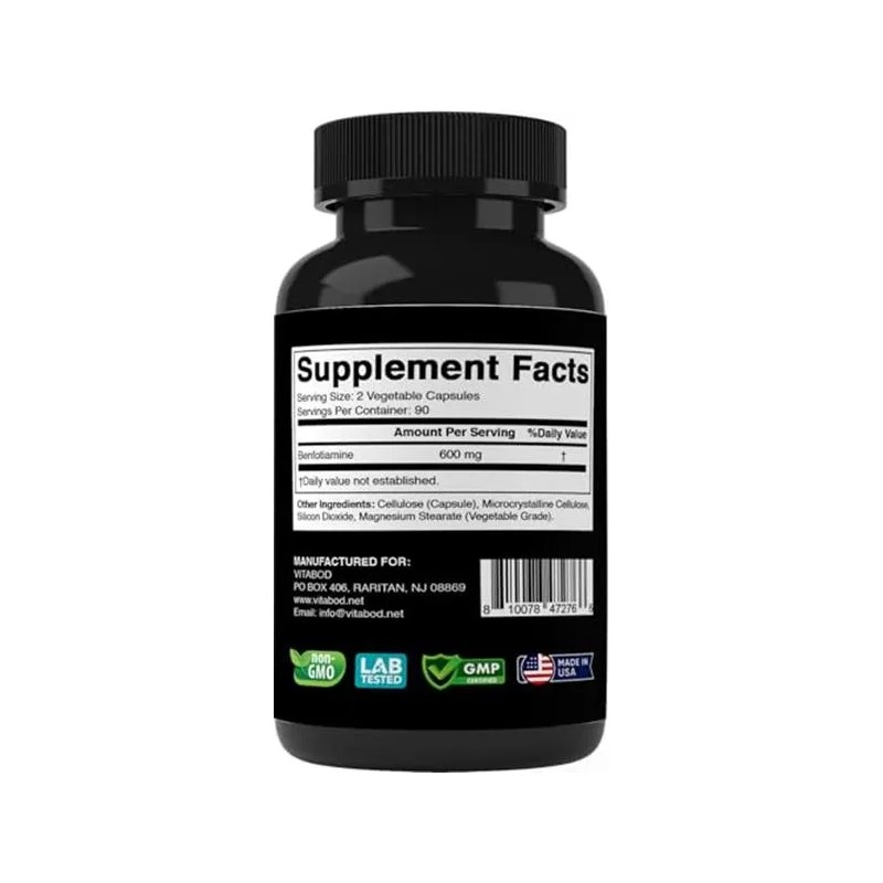 Vitabod Benfotiamina 600mg 180 Cápsulas Vegetarianas