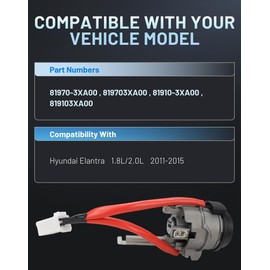 Ignition Lock Cylinder with 2 Keys and Switch Ignition Switch Door Lock Cylinder Driver Side Compatible with Hyundai Elantra 2011-2016 1.8L 2.0L, Replace# 81970-3XA00 81910-3XA00