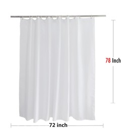Vosign Shower Curtain Liner 72 X 78 Inch Eatra Long Polyester Bathroom Shower Curtain Sets for Hotel Spa, Solid White, Washable
