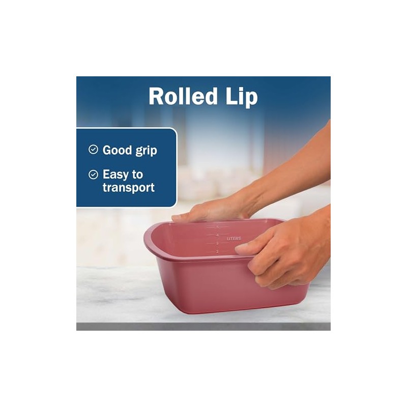 Lavabo de plástico, paquete de 2 – Tina rectangular de