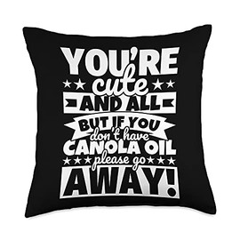 Canola oil Lover Food Funny Throw Pillow, 18x18, Multicolor